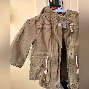Zara BabyGirl Olive Green Hooded Jacket